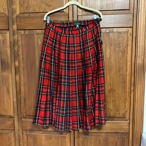 The Scotch House | tartan skirt | midi skirt | red | Sz. 14